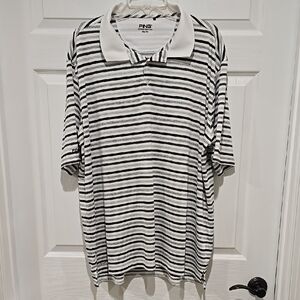 Ping Black, Gray and White Striped Men's S/S Shirt